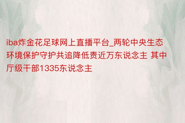 iba炸金花足球网上直播平台_两轮中央生态环境保护守护共追降低责近万东说念主 其中厅级干部1335东说念主