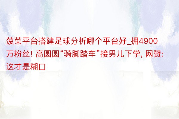 菠菜平台搭建足球分析哪个平台好_拥4900万粉丝! 高圆圆“骑脚踏车”接男儿下学, 网赞: 这才是糊口